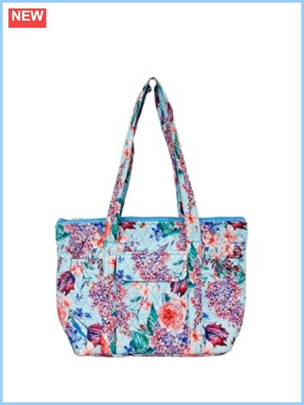 Quilted Fabric Handbag Satchel Shoulder Bag with 9 Pockets Washable Lightweight